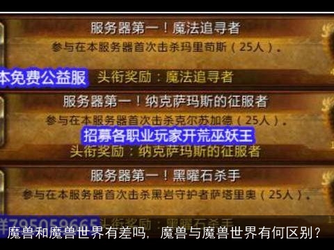 魔兽和魔兽世界有差吗, 魔兽与魔兽世界有何区别？