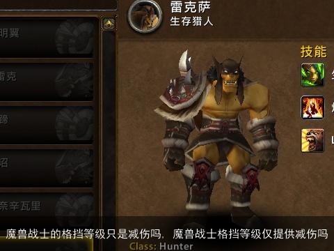 魔兽战士的格挡等级只是减伤吗, 魔兽战士格挡等级仅提供减伤吗