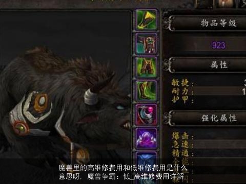 魔兽里的高维修费用和低维修费用是什么意思呀, 魔兽争霸：低_高维修费用详解